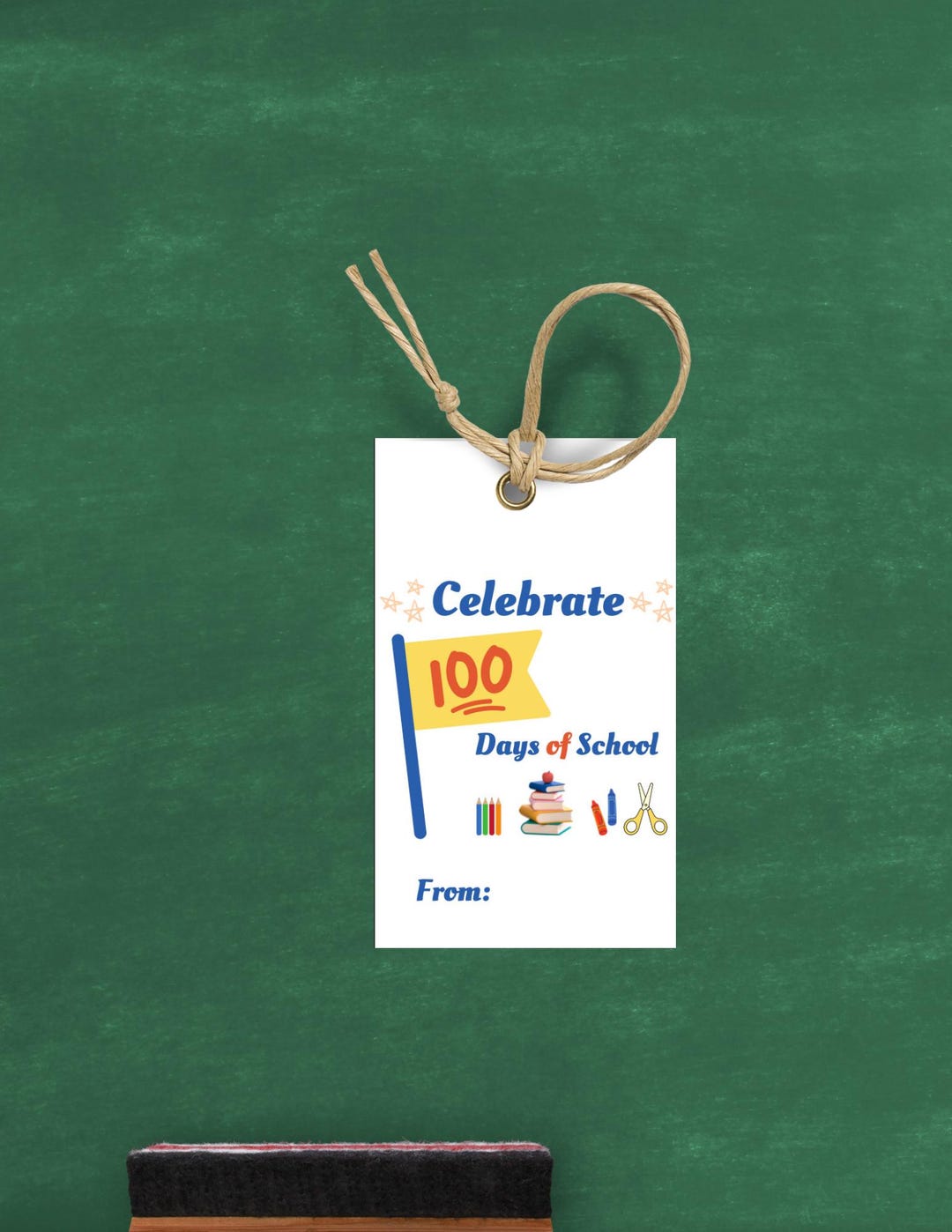 100th Day of School Gift Tags, Classroom Snack Tag , School Bag Tags ...