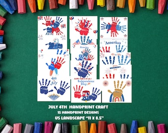 July 4th Handprint Art Craft: Patriotic Kids Activity, 4th of July handprint art for preschoolers, daycare,homeschool and camp activities