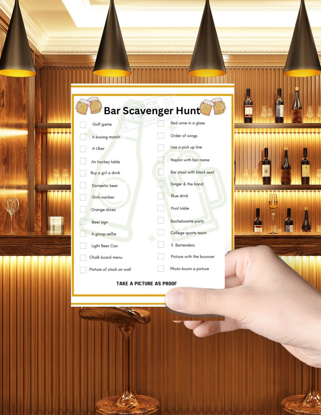 Bar Hopping Party Game, Drinking Game, Bar Scavenger Hunt Games — free download