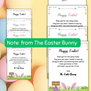 Carta del conejito de Pascua, nota del conejito de Pascua, nota de agradecimiento del conejito de Pascua, una nota del conejito de Pascua para un niño, carta de feliz Pascua