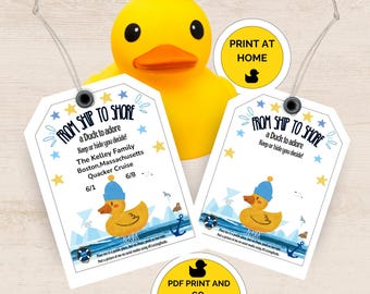 Editable Alaska Cruise Ducks Tags, Printable Alaska Cruise Duck Tags, Duck Cards, DIY ‘You’ve Been Ducked, Cards for Alaska Cruise Duck Game