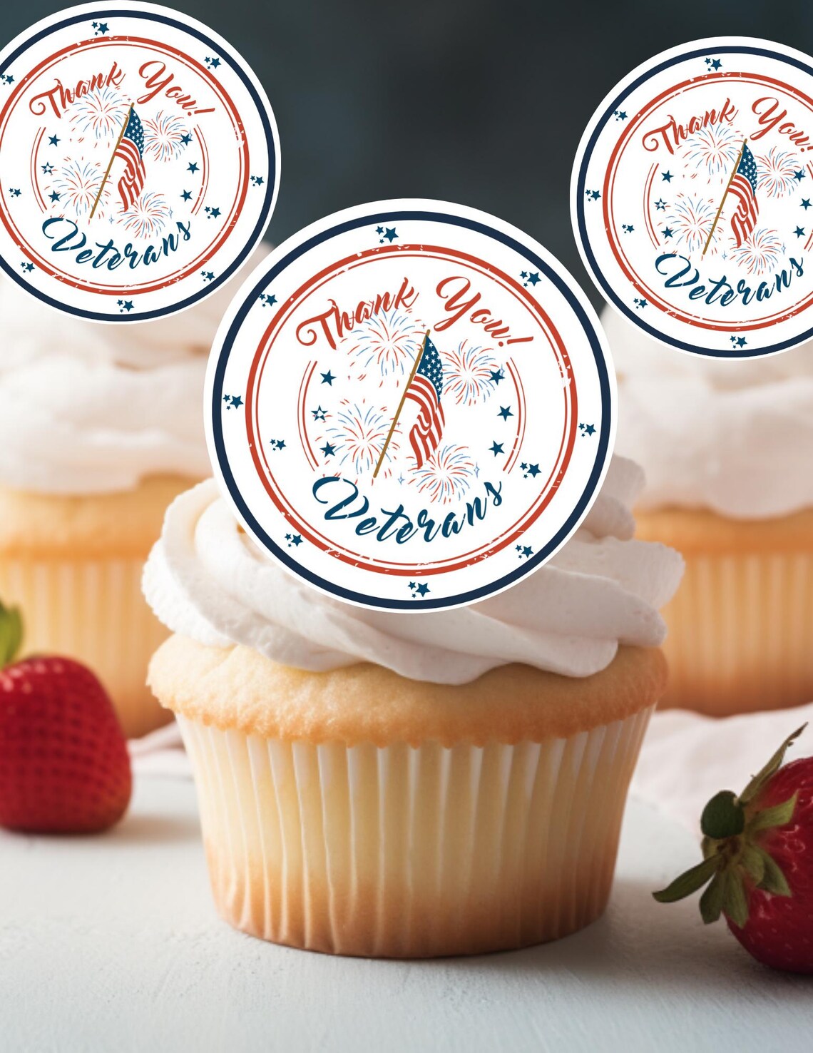 Vets Menu Topper Veterans Day Cupcake Toppers, Thank You Veterans Toppers for Cakes ...