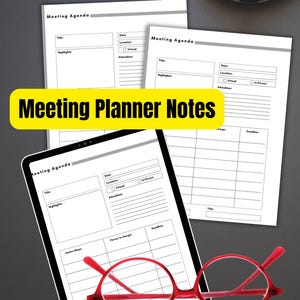 Meeting Planner Printable: Agenda & Notes Template (PDF Download)