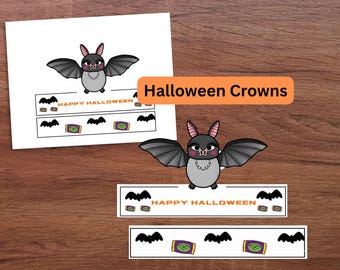 Halloween Hat Paper Crown, Halloween Kids Coloring Craft Activity, Halloween theme craft, halloween coloring paper crown craft for kids