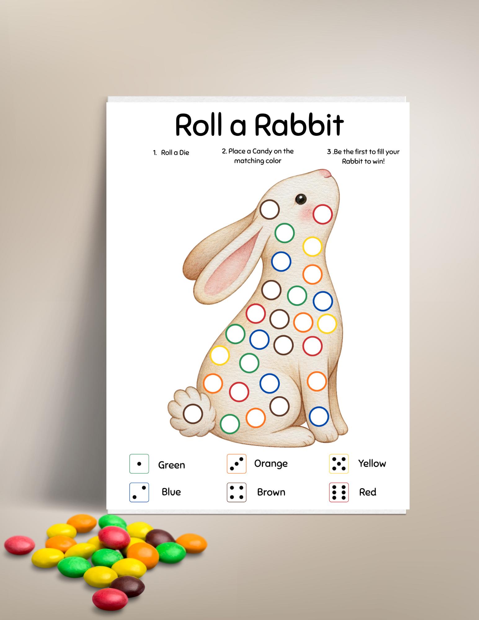 Roll a Rabbit Dice Game Printable, Easter/sunday School Dice Game ...