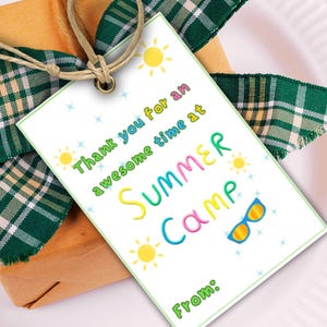 Etiquetas de agradecimento para acampamento de verão e brindes e lembrancinhas, para campistas e monitores de acampamento, etiqueta de brinde para acampamento de verão, presente de acampamento
