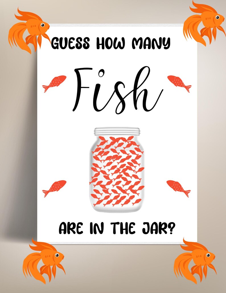 Guessing Raffle Guess How Many Fish Game: Printable Raffle Sign & Bid Slips (PDF ...