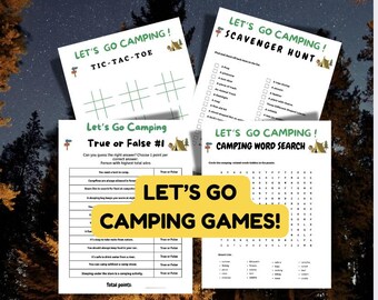 Camping Games Bundle:Family Fun camping trip games,Campfire & Tent Activities,Fun/Easy games for Campers, RV Travel,Backyard Campouts