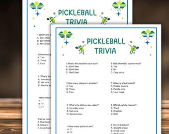 Pickleball Trivia Game, Printable Party Game for Pickleball Lovers, Team Events & Tournaments,True or False, game,Pickleball Trivia Quiz