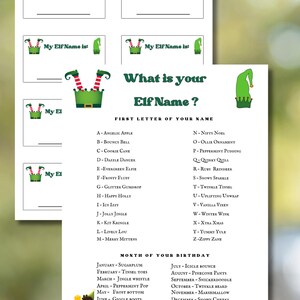 Elf Name Game: Christmas Party Printable Activity (PDF Download), Elf name game, Christmas party name game