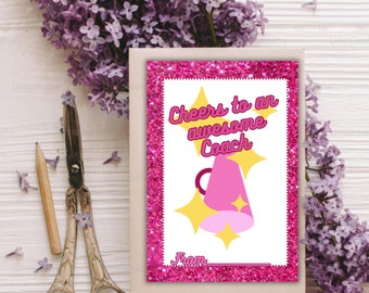Cheerleading coach Coffee gift card holder, Thank You Gift Card Holder for cheerleading coach,Thanks  a latte for a great season of cheer