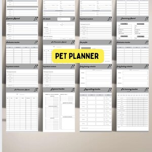 Tierpflegeplaner, Pet Care Planer Printable Training Tracker, Haustier-Gesundheitsplaner, Haustier-Organizer, Haustier-Wellness-Journal, Haustierpflege Einsätze
