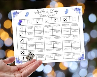 Muttertags-Würfelspiel, Rollen-und-Selten, lustige Familienaktivität, Muttertags-Familienaktivität, Würfelspiel Eisbrecher, Gesprächsstarter mit Mama