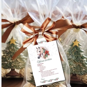 Printable Horse Cookie Gift Tags: Christmas Treat Recipe (PDF Download)