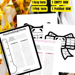 Fill My Bow, Cheerleading Fundraiser, Fundraiser Form, Cheer Team, 4 template bundle for cheerleading fundraisers