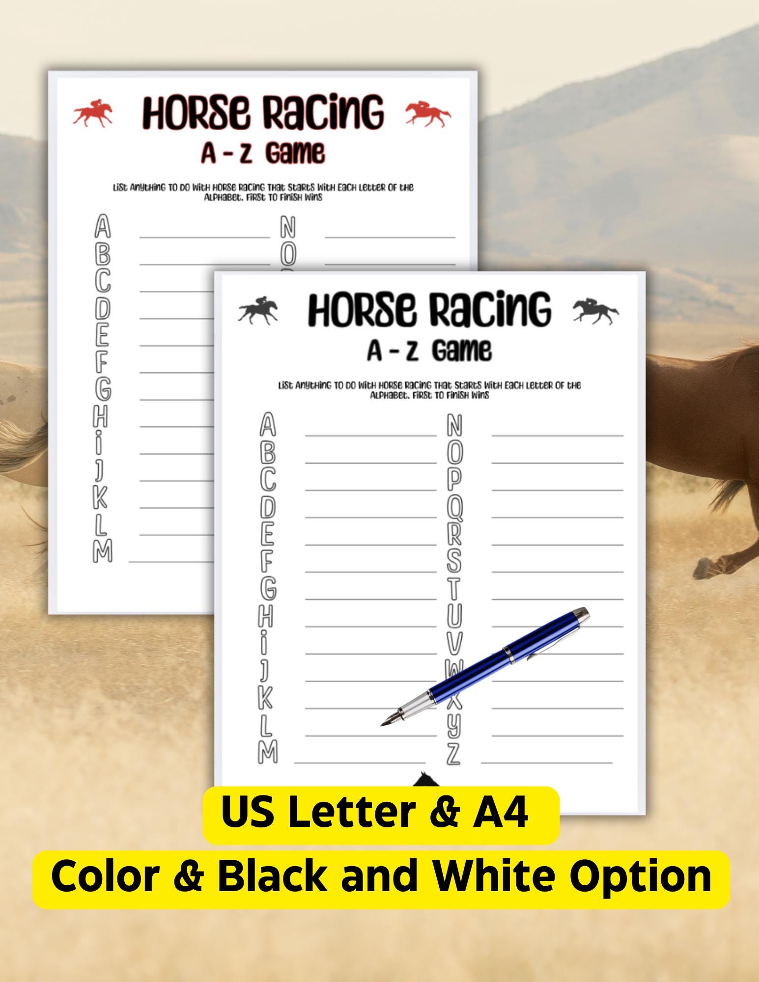 Letter Racing Fun Horse Racing A-Z Game: Fun Alphabet Challenge, Derby Racing Day Game ...