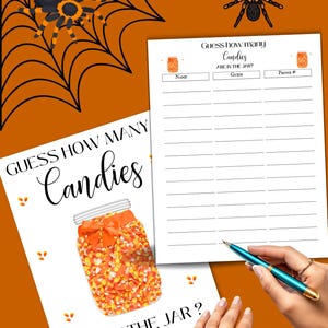 Halloween Candy Guessing Game, Printable Party Raffle, Halloween Guess ...