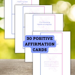 Tarjetas de mentalidad positiva, tarjetas de afirmaciones empoderantes, tarjetas de mentalidad de crecimiento para positividad diaria, diseño minimalista con colores relajantes.