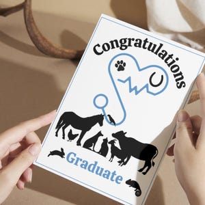 Tarjeta de graduación de veterinario, regalo de graduación de técnico veterinario/enfermero veterinario, tarjeta de graduado del campo veterinario, felicitaciones nuevo veterinario/enfermero, técnico