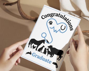 Veterinarian Graduation Card, VetTech /Vet Nurse Graduation Gift,Veterinary Field Graduate card,Congratulations New Animal Doctor/Nurse,Tech