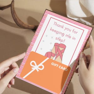 Porta carte regalo per apprezzamento degli insegnanti di danza, porta carte a tema balletto, apprezzamento degli insegnanti di danza, carta per insegnanti di danza, carta per allenatori di danza,