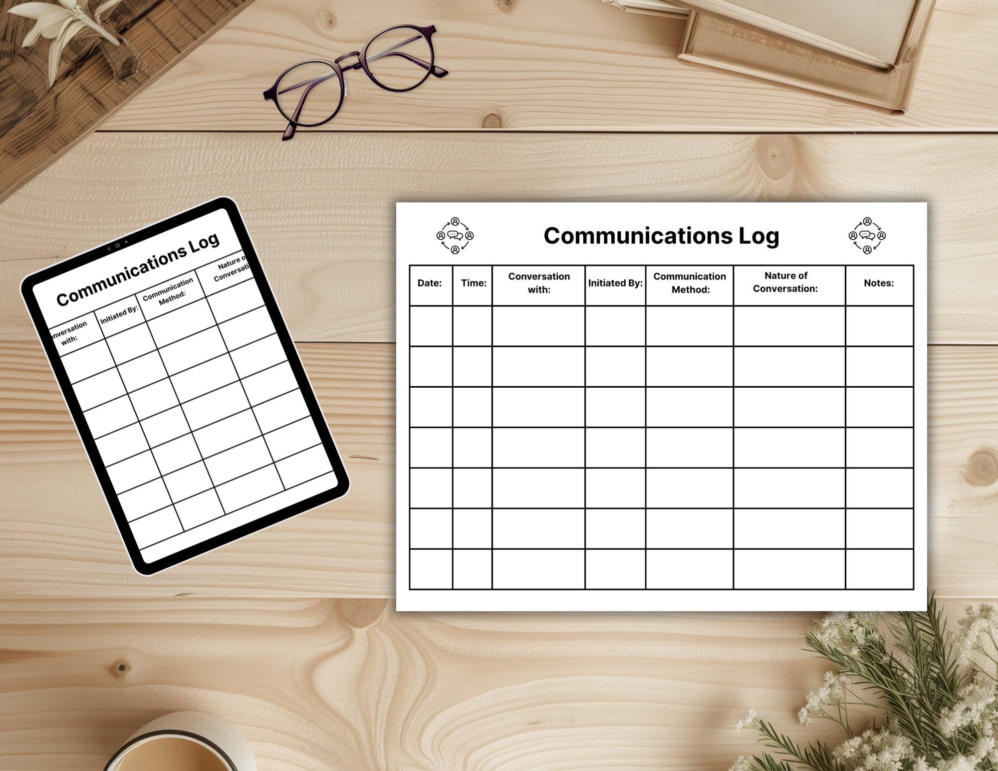 Weekend Communication Log Printable Communications Log Template,client Contact Tracker, Phone Log ...