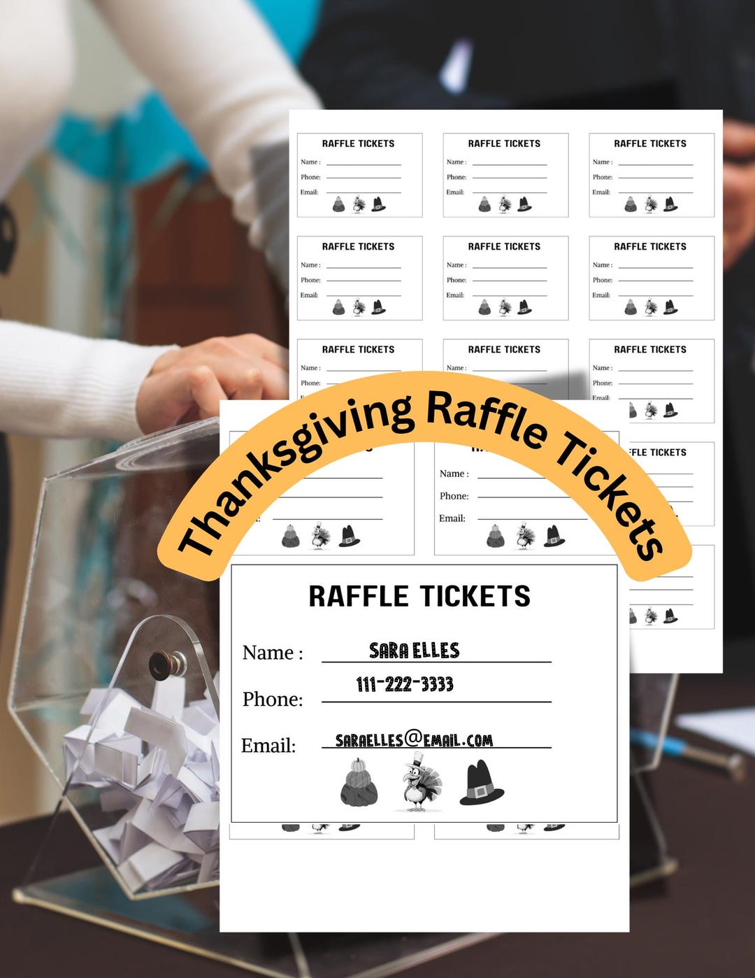 Thanksgiving Raffle Tickets,printable Fall Fundraiser,autumn Fundraiser ...
