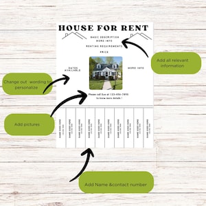 House On Rent Add House for Rent Flyer Template: Tear-away Contact Info, Canva Flyer ...