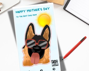 Mors dag-kort för hundmamma: Gåva från hund, mors dag-kort för hundmammor | Digitalt kort för valpmamma, hälsning till hundälskare