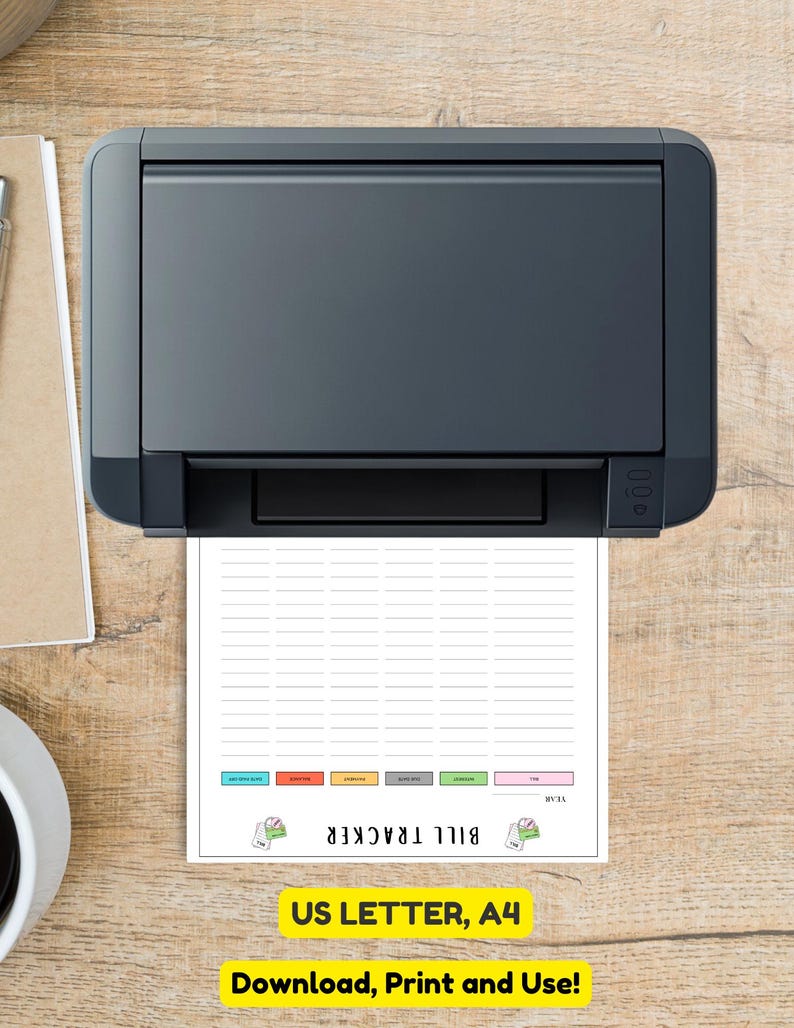 Printable Bill Payment Tracker, Minimalist Budget Planner,track ...