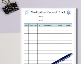 Medication tracker,Printable Daily Medication Tracker,Medicine Log, Weekly/Monthly  Medication Sheet, Medication List, Medicine Intake sheet