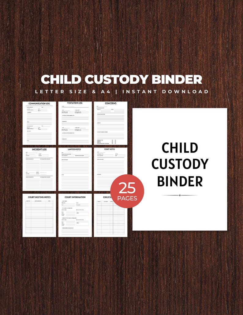 Child Custody Binder, Custody Planner Printable, Co-parenting Organizer ...
