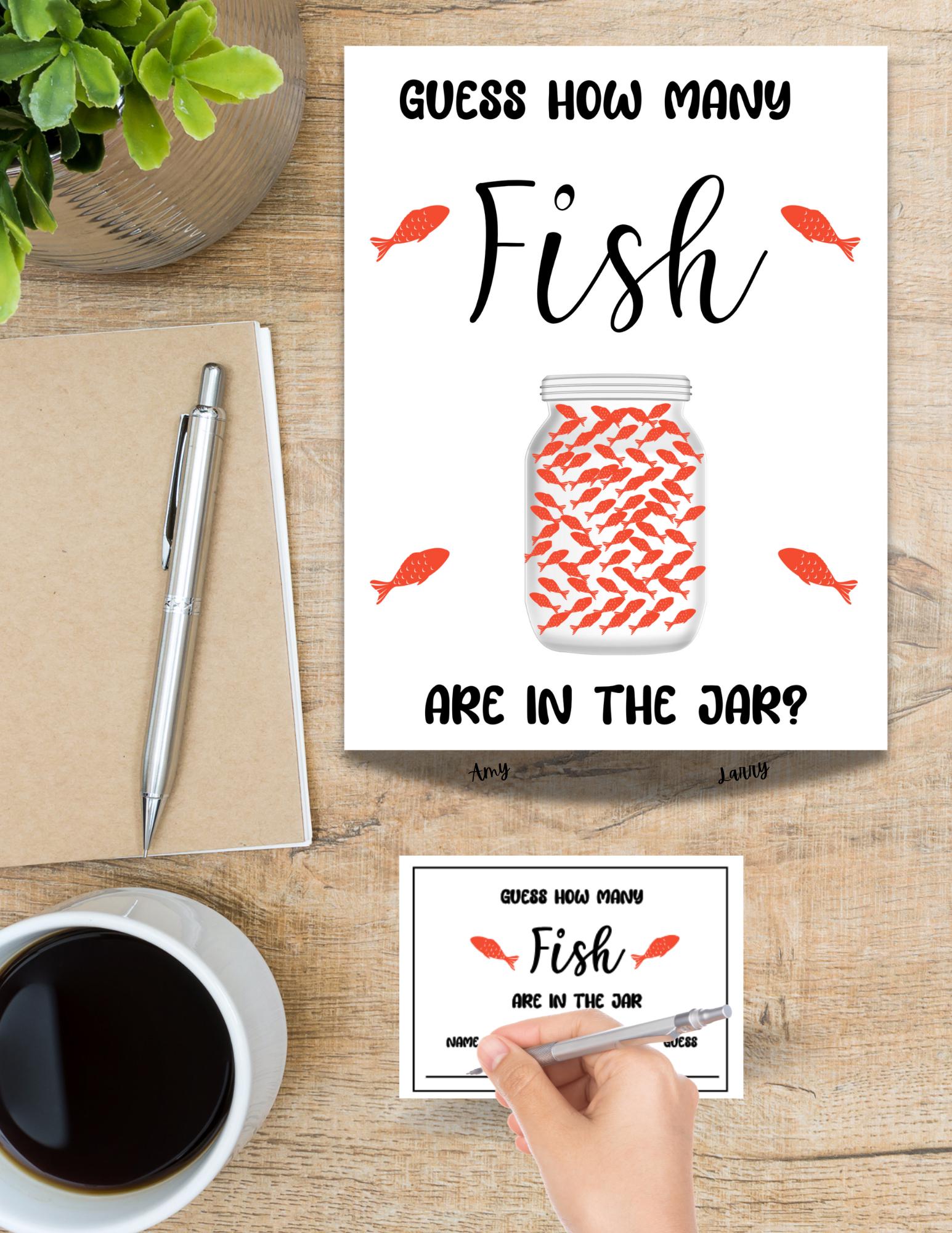 Fish Theme Raffle Guess How Many Fish Game: Printable Raffle Sign & Bid Slips (PDF ...