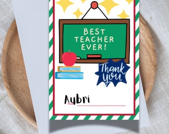 Teacher Appreciation Gift Card Holder,Teacher Thank You Gift Card Printable Appreciation Week Teacher Gift Card Holder, End Of School Year