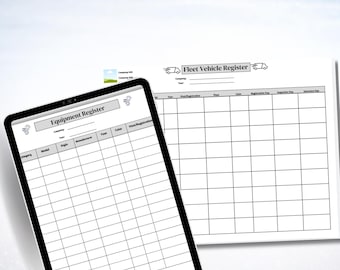 Ausrüstungs- und Fuhrparkregister: Kleinunternehmer-Inventarliste, Geschäftsfahrzeug-Informationslog, LKW-Führungsdatensatz, Firmenwagen