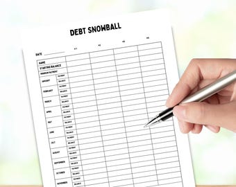 Debt Snowball Payoff Tracker,Debt Tracker, printable tracker, Payoff log, Financial Planner,Debt Tracker for Paying Off Debt Fast