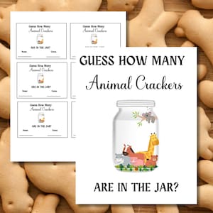 Guess How Many Animal Crackers in the Jar, Animal Crackers Game/raffle ...