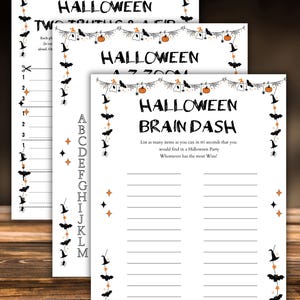 Spooky Halloween Game Pack,Printable Party Games for halloween party games, Kids Halloween Party Game, Halloween Classroom Activity,