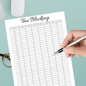 Printable Time Blocking Planner: Daily Time Management Template (PDF Download)