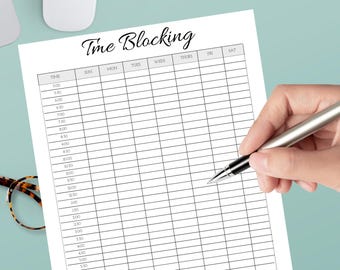 Planificador de bloqueo de tiempo, Rastreador de gestión del tiempo, Bloqueo de tiempo, Rastreador de métodos de bloqueo de tiempo, Hoja de productividad y bloqueo de tiempo