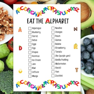 Eat the Alphabet Food Tracker: Picky Eater Printable (PDF Download)