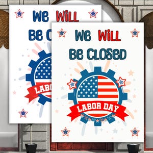 Geschlossen für Labor Day Geschäftsschild, Geschlossen für Labor Day Zeichen, Geschlossen Schild, Printable Geschlossen Türschild, Labor Day geschlossen Schild für Geschäft