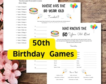 Qui connaît 50 ans, lot de 3 jeux 50 ans, jeux Né en 1975, activités pour les 50 ans, jeux-questionnaires sur les 50 ans