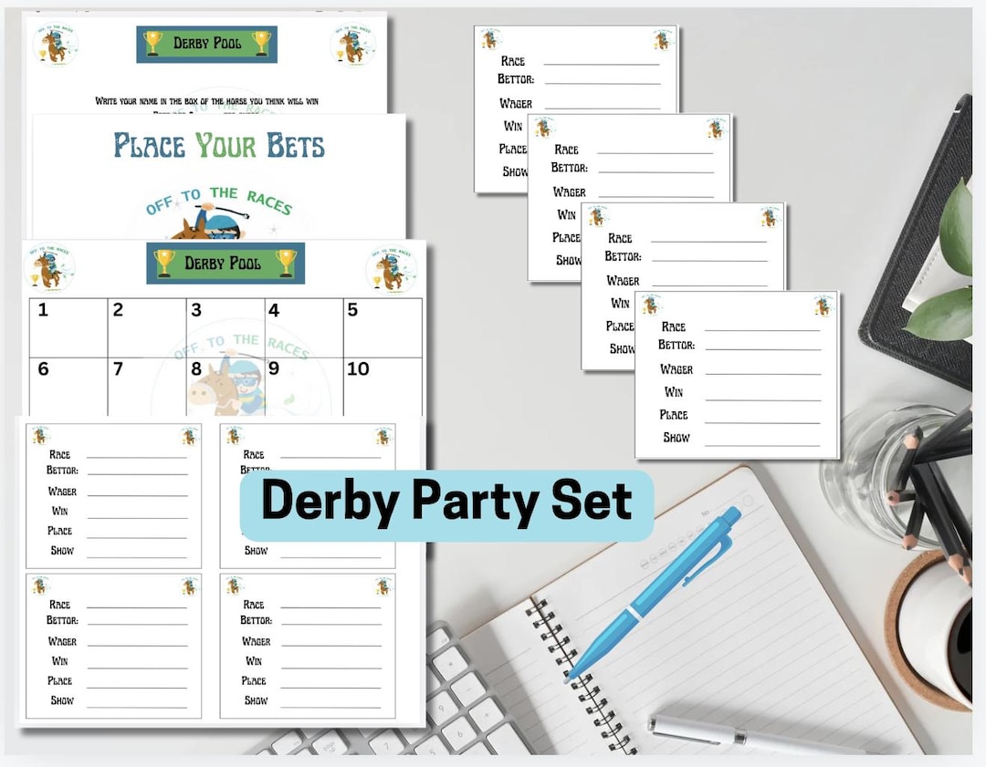 Derby Party Game Set,horse Racing Party Pack, Betting Printable, Horse