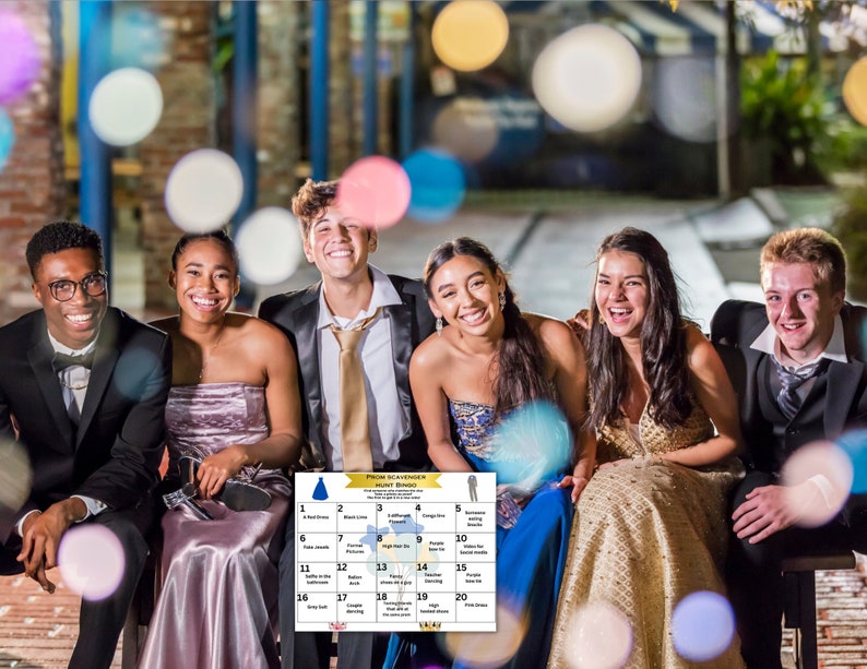 Printable Prom Scavenger Hunt Game, Prom Scavenger Hunt Game for High