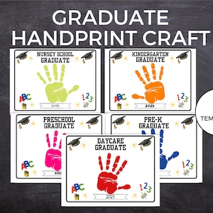 Graduation Handprint Art Craft, Pre-K Graduate, Last Day of School, Preschool Activity,Nursery school grad,Toddler Craft,Day care art