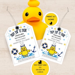 Editable Cruise Duck Tags: Printable DIY Ducking Game Cards (PDF Download), Cruise ship duck game tags, causing duck tags