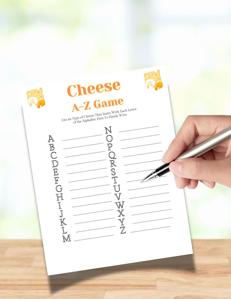 Cheese Themed Game Pack,printable Cheese Themed Party Games,cheesy Baby ...