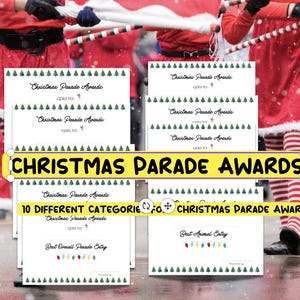 Christmas Parade Award Certificates Bundle: Printable Trophies (PDF Download)