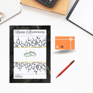 Jubiläumsgeschenkkartenhalter, alles Gute zum Jubiläum Geschenkkartenhalter, feiern eine Ehe oder ein Jubiläum Ereignis, druckbare Hochzeitsgeschenkkarte
